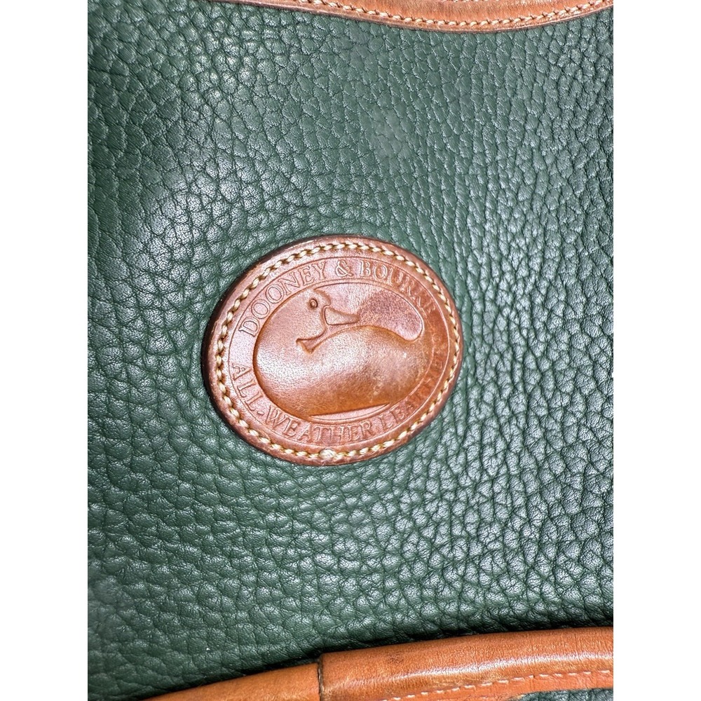 Vintage 90s Dooney & Bourke Forest Green Leather Equestrian Crossbody Bag - Picture 3 of 8